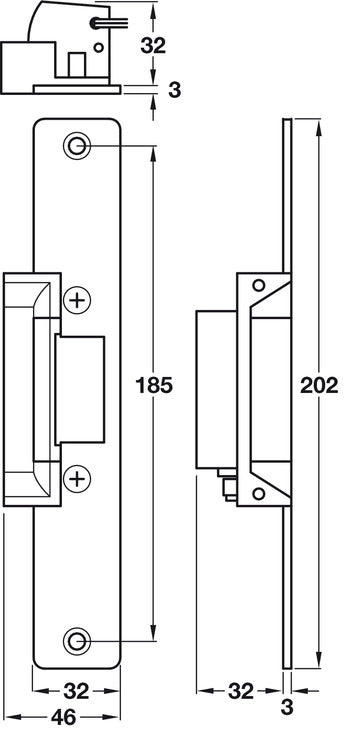 Electric Release-Long Faceplate 12V