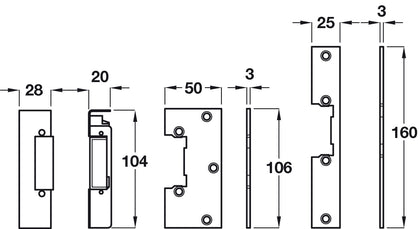 Electric Release-Rim Mortice Pattern 12V