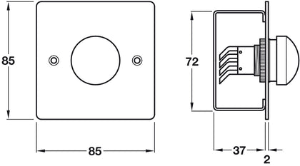 Exit Switch-Green Domed HD 85x85mm BSS