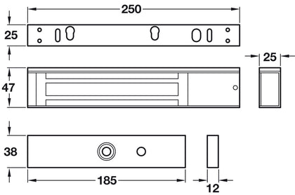 Mini Electromag Lock Unmonitored