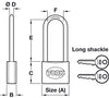 Brass Padlock 2 Point 50mm Std Differ