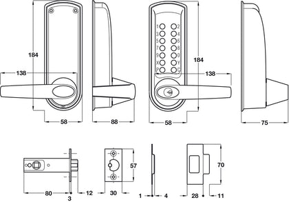 Mec Codelock HD Quickcode Tub M.Latch