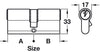 Euro Dbl Cylinder 30/30mm SN Differ