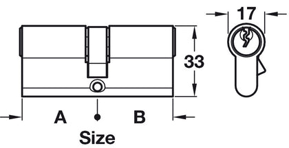 Euro Dbl Cylinder 35/35mm SB Differ