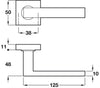 Metro Lever Hdls/Sqr Rose 50mm 304 SSS