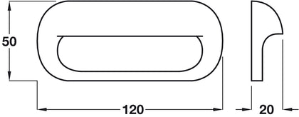 Lay On Handle Unfin Beech 96mm CLR