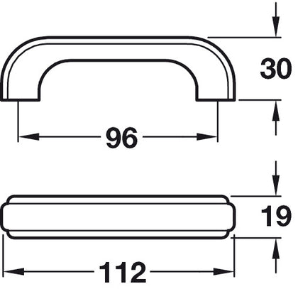 D Pull Hdl Unfinished Oak 96mm cc