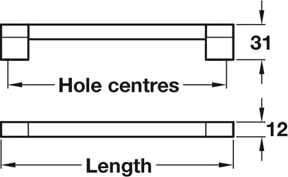 Lydiate Bar Hdl BSS/ZA PC D12mm 192mm cc