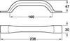 Dury Pull Handle Alu SSE 160mm cc CLR