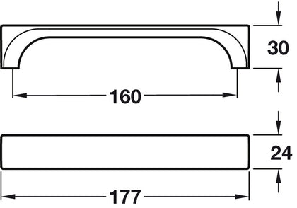 Hogarth Pull Hdl ZA Pol Chrome 160mm cc