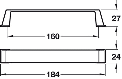 Duke Pull Hdl ZA Graphite 160mm cc