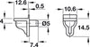 Shelf Support D5mm Plug St Galv/Pl Trans