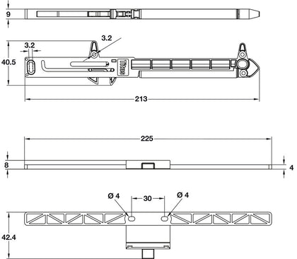 Soft Close Mechanism for Metal Drws Grey