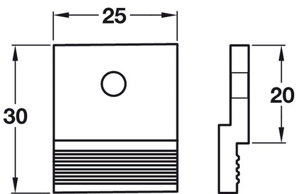 Horizontal Profile Fixing Plate 30x25mm