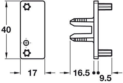 Drawer Profile Dowel Fixing Clips