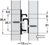 Drawer Runner Roller/Base Sgl 30kg 600mm Wht