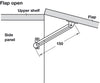 Lid Stay 150mm RH w Guide Slot