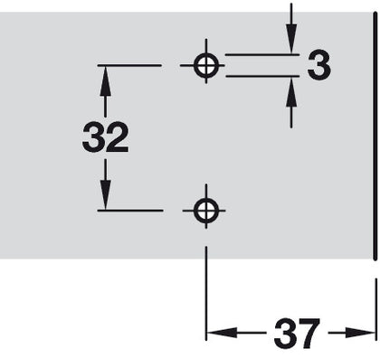 Hafele 3mm M.Plt 1prt Slide Cruci D3mm