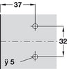 4mm Mounting Plate 2prt Click Cruci Cam Euro