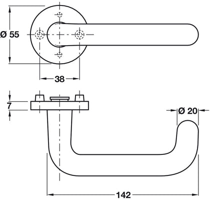 FSB 1146 Lever Hdls/Rose 304 SSS