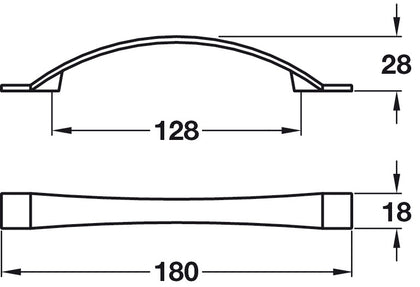 Oberon Pull Hdl ZA Sat Nickel 128mm cc
