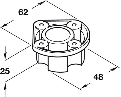 Plinth Top Section Screw Mount Pl Blk