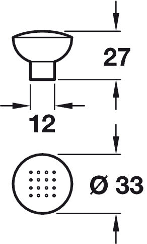 Dimple Knob ZA Matt Nkl D33x27mm