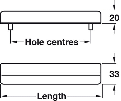 Thin Pull Hdl ZA Pol Chrome 160mm cc