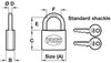 Brass Padlock 2 Point 50mm Std Differ