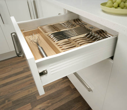 Metal Drawer Sides 118/400mm Wht