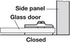 90D Glass Door Pivot Hinge 6.7mm Inset