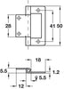 Flush Hinge 50x18mm Inset St EB