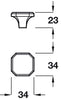 Corbusier Knob Pol Chrome 34x34x23mm