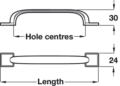 George D Pull Hdl Cast Iron 224mm cc