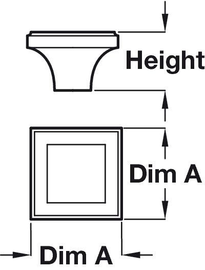 Pip Knob Cast Iron 35x35x25mm