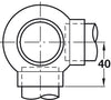 D38mm Crn Ball Connect 90D 3-Way Brs PC