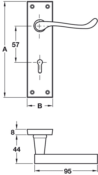 Lever Hdl Set Scroll Lock ZA PC BOM