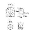 Mini Push-Lock+Rosette Set 13mm Pl MNP