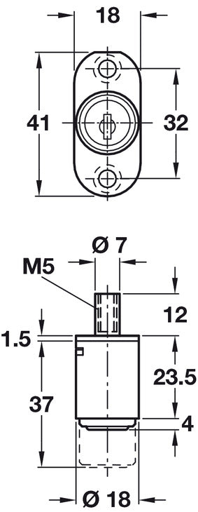 PushButton Cylinder D18mm MNP FH3