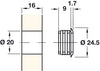 Mini Push-Lock Rosette D20/24.5mm Pl PC