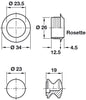 Mini Push-Lock+Rosette Set 16mm Pl MNP