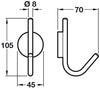 Fluid Coat Hook 205mm 17mm cc BMSS