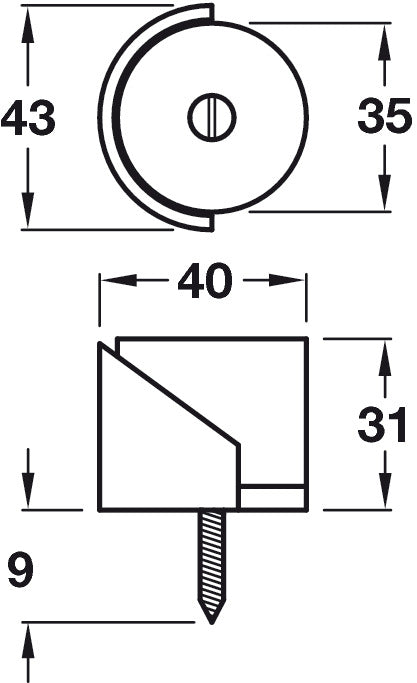 Door Stop/Floor Shielded D35x31mm SAA