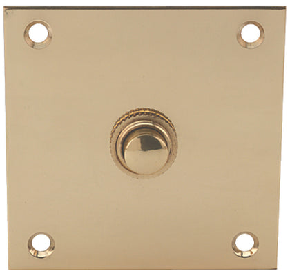 Bell Push-Square 76x76mm Brass PC