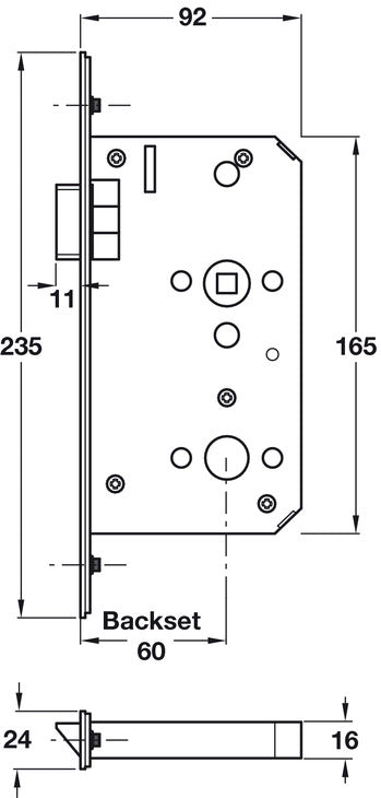 Startec Mort Latch 60/92mm SSS