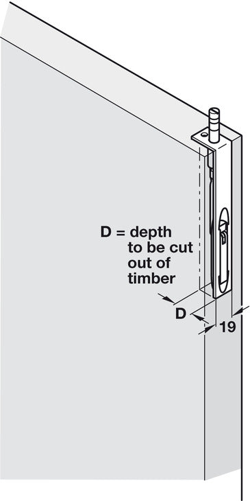 Lvr Act Flushbolt 914x19x38mm Brs PB