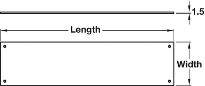 Kick/Midrail Plate Sqr 960x400mm 304 PSS