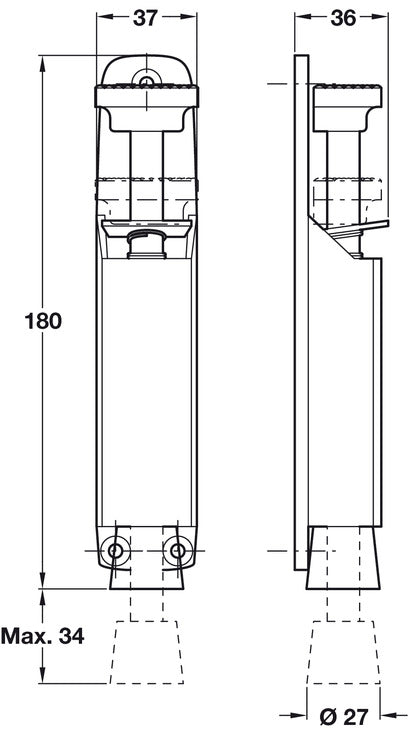 Foot Op Dr Hold 34mm Throw 180mm SC