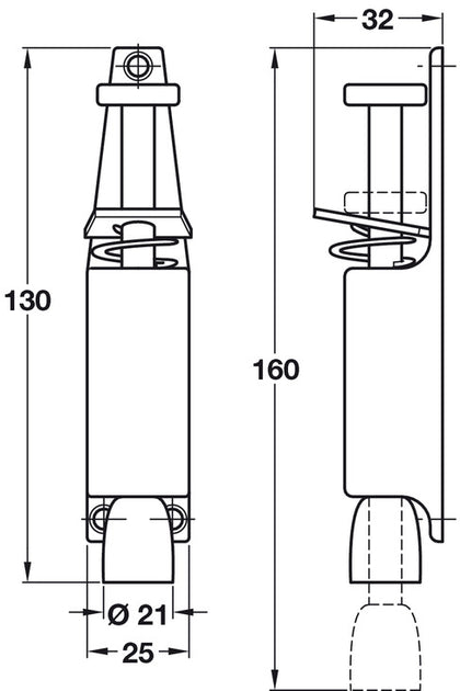 Foot Op Dr Holder 30mm Throw 180mm Slv