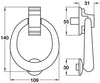 Door Knocker Ring 109x140mm Brass PC